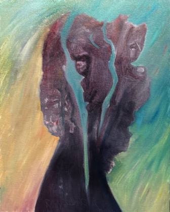 Three Statues, painting by Ryan Louder