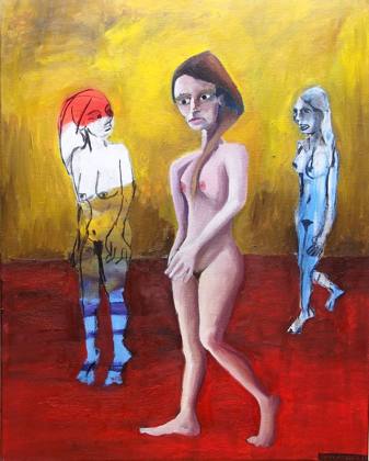 Three Women, painting by Ryan Louder
