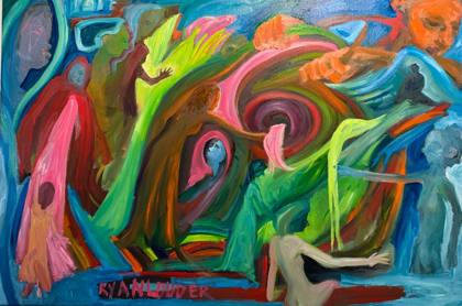 Touching Waterfalls, painting by Ryan Louder