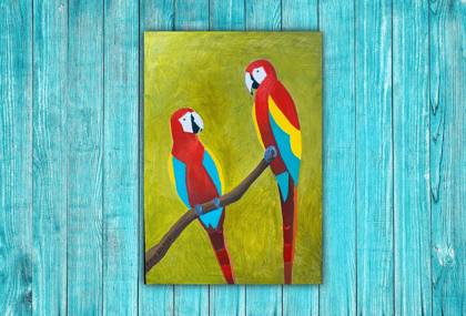 Two Birds, painting by Ryan Louder