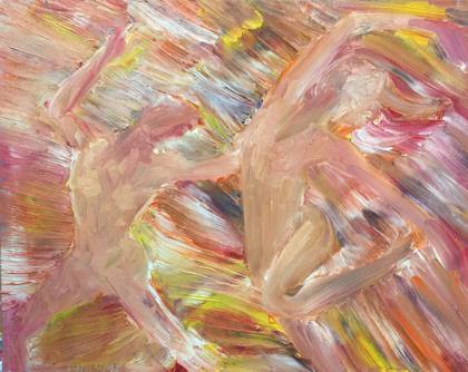 Two Dancers, painting by Ryan Louder