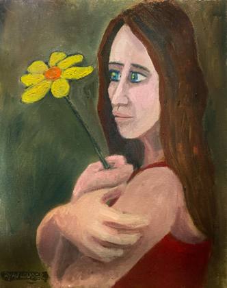 Waiting For A Butterfly, painting by Ryan Louder