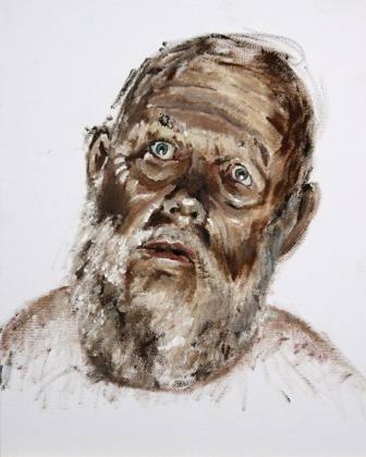 Waiting For News Of His Wife, painting by Ryan Louder