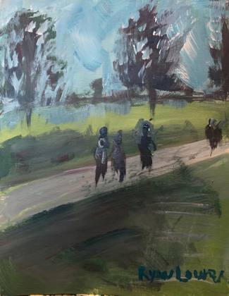 Walk In The Park - country scene, painting by Ryan Louder