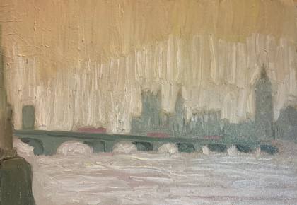 Westminster At Dawn, painting by Ryan Louder