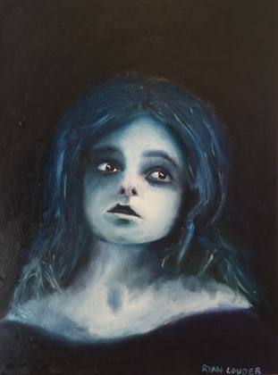 When there's a knock on the door, painting by Ryan Louder
