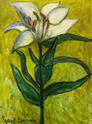 White Flower, painting by Ryan Louder