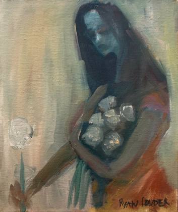 White Roses, painting by Ryan Louder