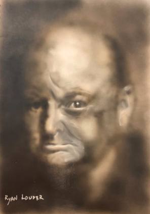 Winston Churchill, painting by Ryan Louder
