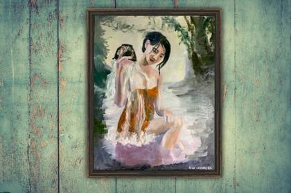Woman Bathing, painting by Ryan Louder