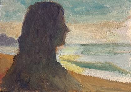 Woman on Beach Study, painting by Ryan Louder
