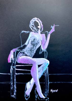 Woman Sitting - Study, painting by Ryan Louder