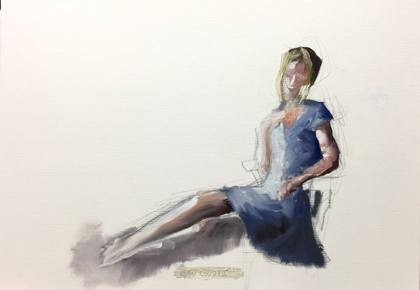 woman study, painting by Ryan Louder