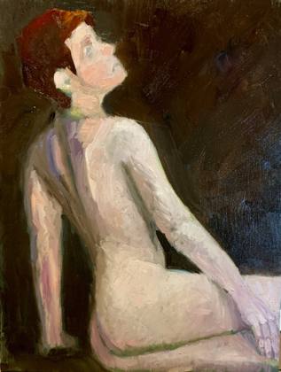 Woman Study in oil 8x10, painting by Ryan Louder