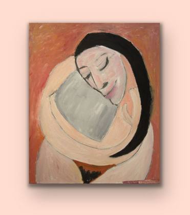 Woman with Pillow, painting by Ryan Louder