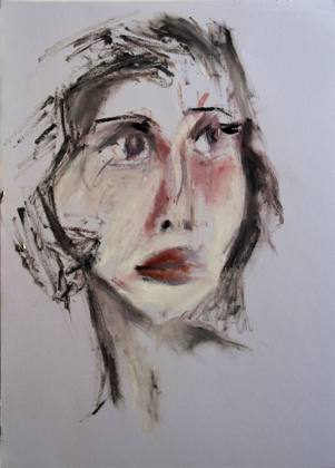 Woman With Red Lipstick, painting by Ryan Louder