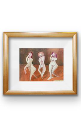 Women 12x9 Canvas, painting by Ryan Louder