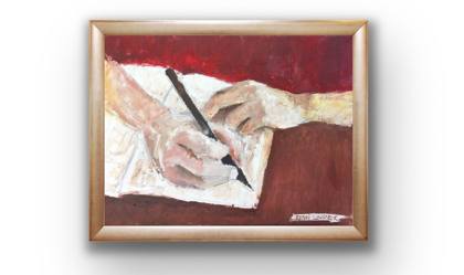 Writing The First Word Is Always The Hardest, painting by Ryan Louder
