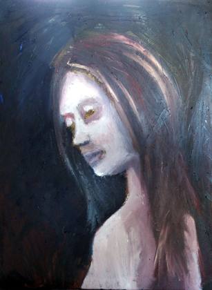 Yellow Eyes, painting by Ryan Louder