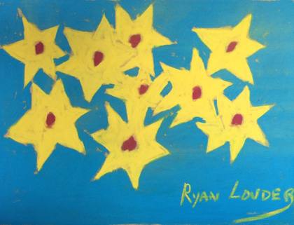 Yellow Flowers, painting by Ryan Louder