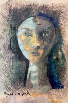 Young Woman, painting by Ryan Louder