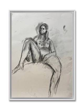 Zoma 2 - 16x23 Oil and Charcoal On Paper, painting by Ryan Louder