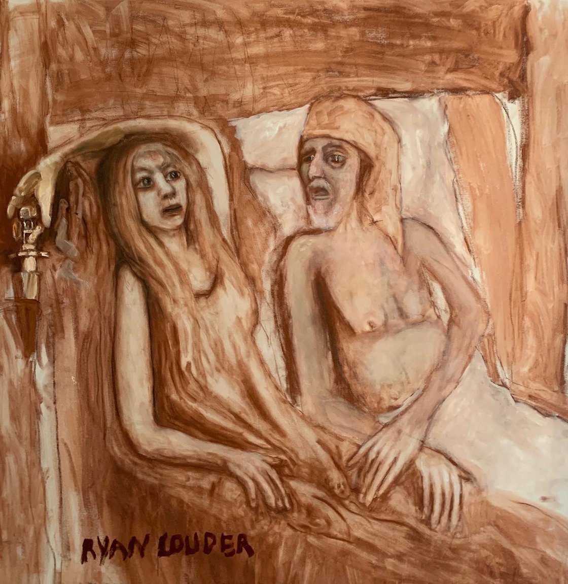A painting titled 'The Enforced Marriage Of Sarah Blacksmith by Ryan  Louder' by Ryan Louder