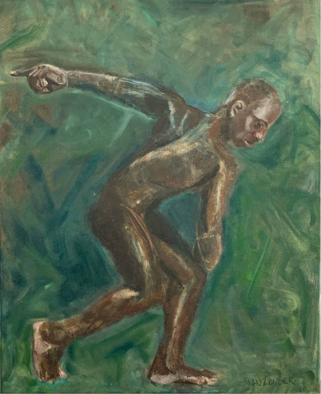A painting titled 'Nude Male by Ryan  Louder' by Ryan Louder